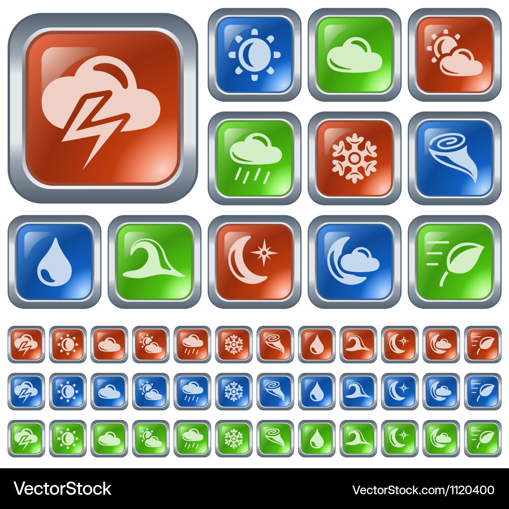 Weather buttons vector image
