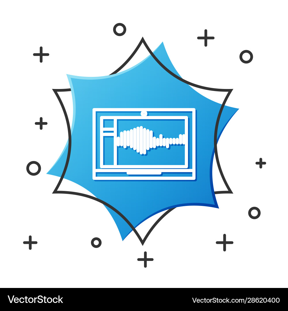 White line sound or audio recorder editor White line sound or audio recorder editor vector image