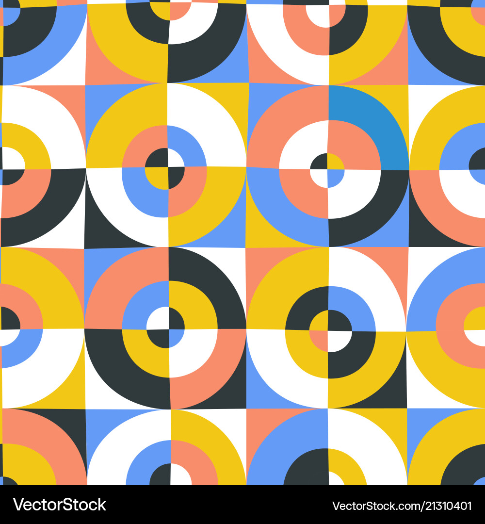 Abstract circles and square seamless pattern Abstract circles and square seamless pattern vector image