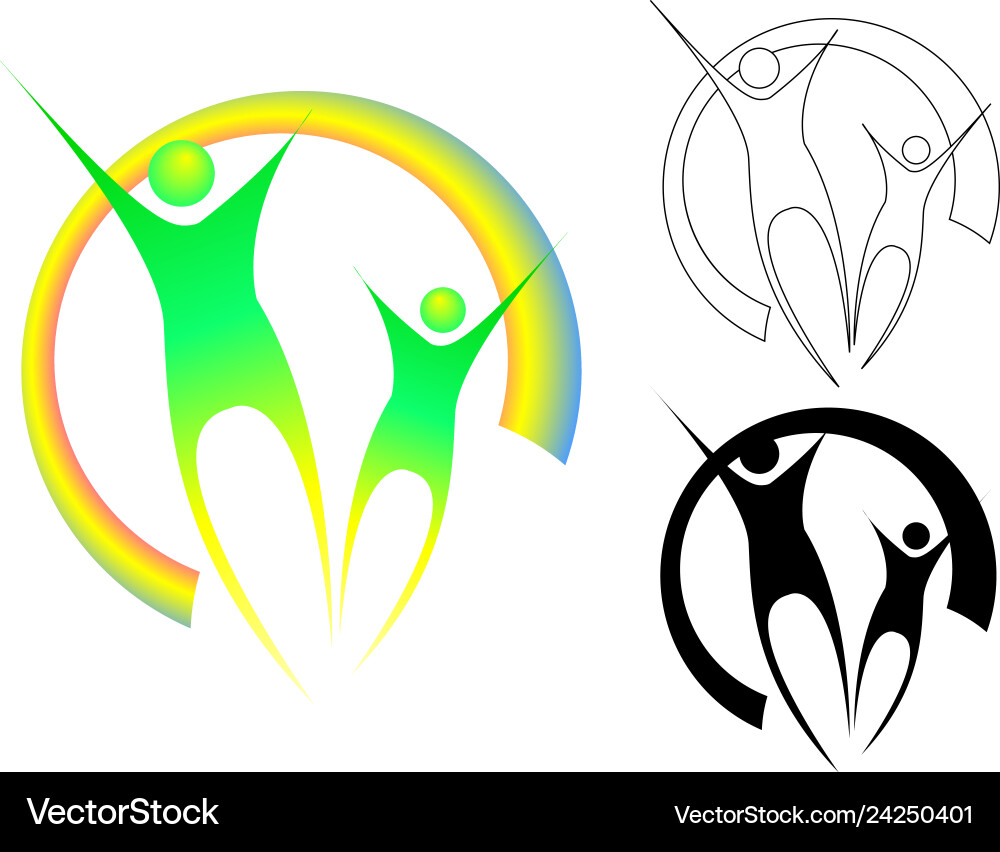 Abstraction family in several versions Vector Image