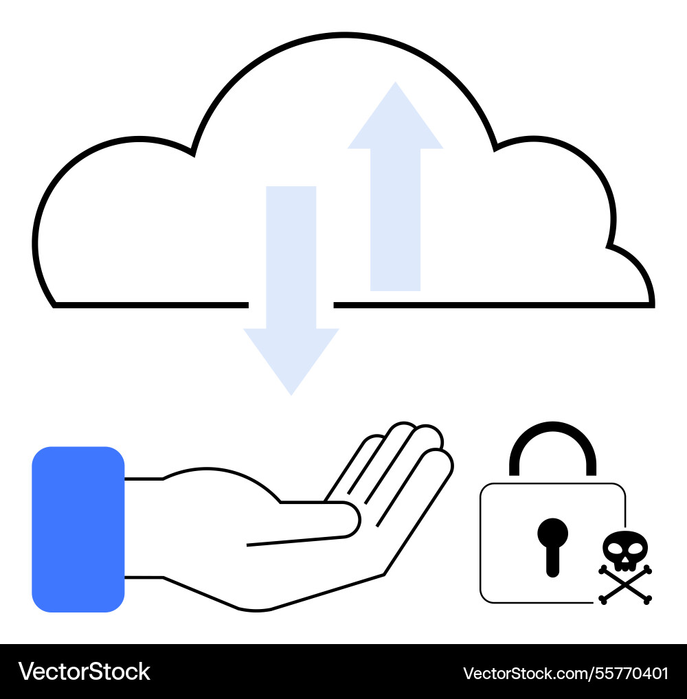 Cloud Computing-Sicherheit mit Datenaustausch Cloud Computing-Sicherheit mit Datenaustausch vektorbild