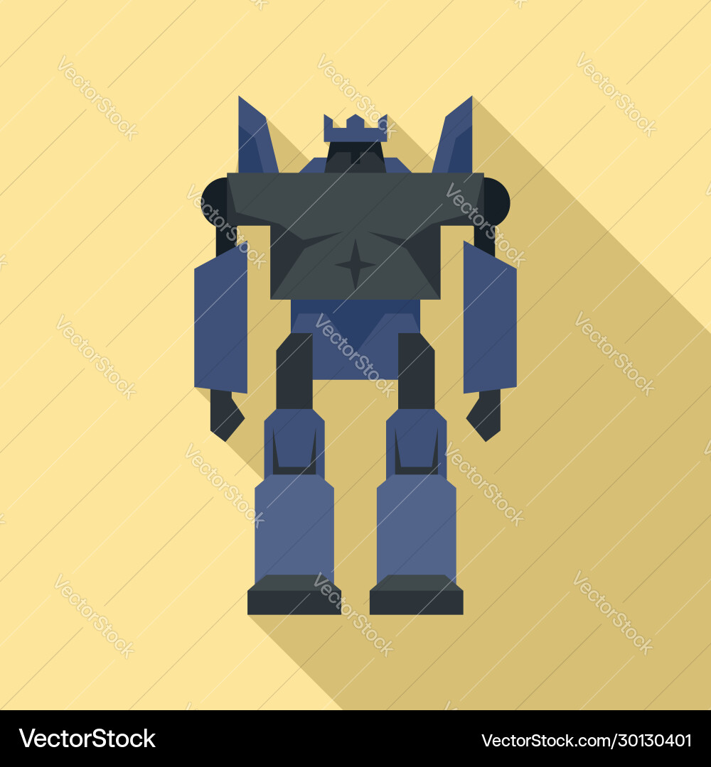 Cyborg robot transformer icon flat style Cyborg robot transformer icon flat style vector image