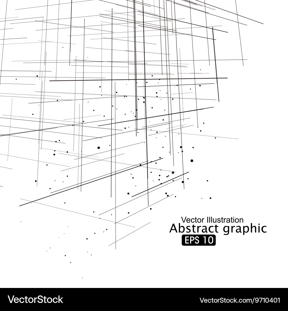 Dot and line composition abstract graphics vector image