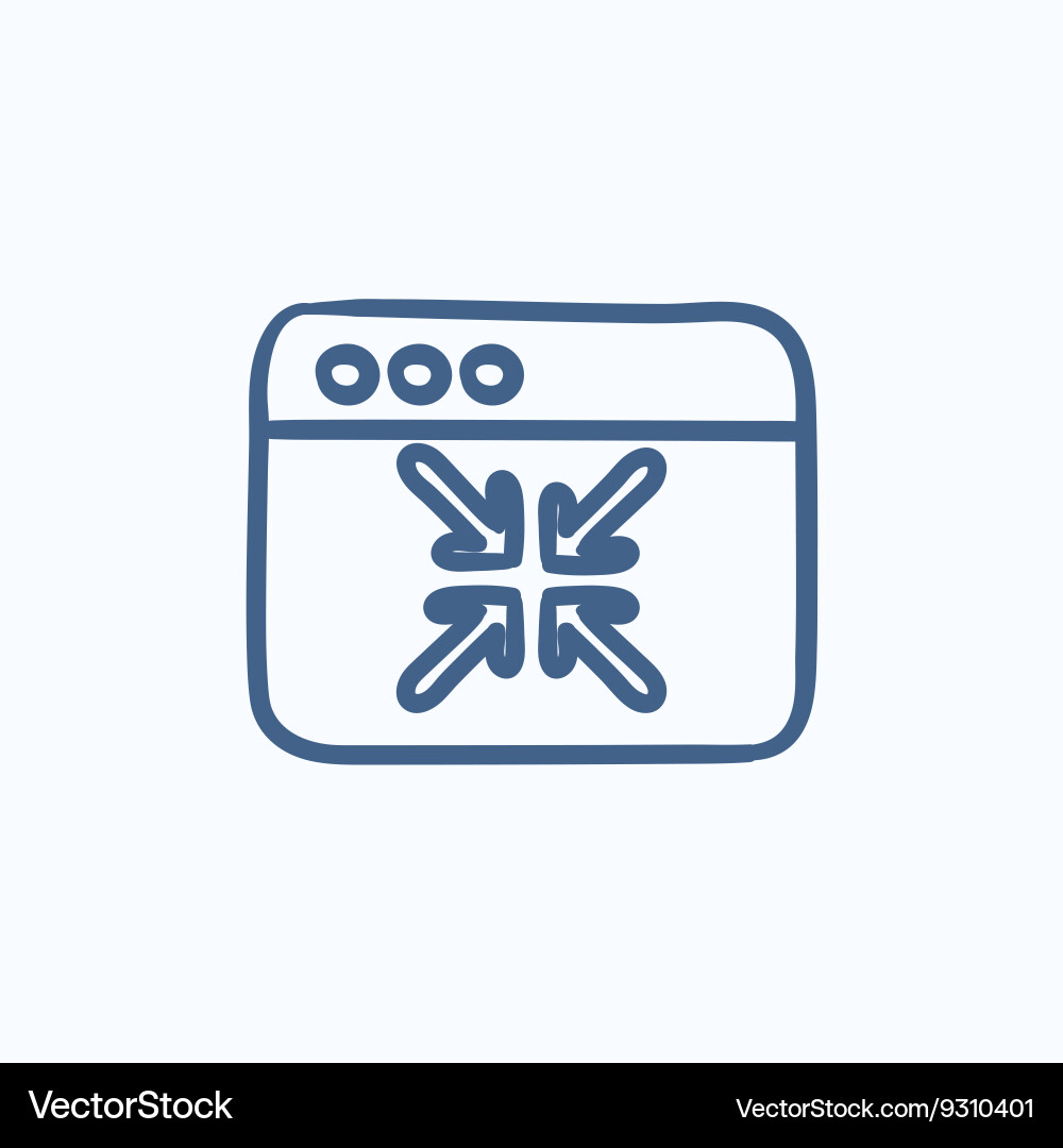 Exit full screen sketch icon vector image