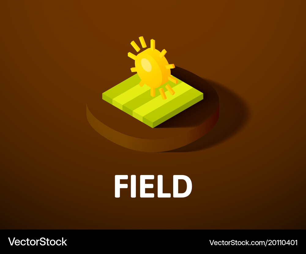 Field isometric icon isolated on color background vector image