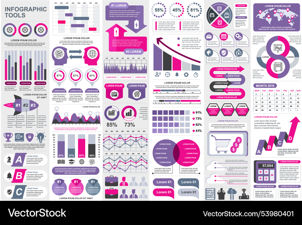 Infographic elements data visualization design vector image