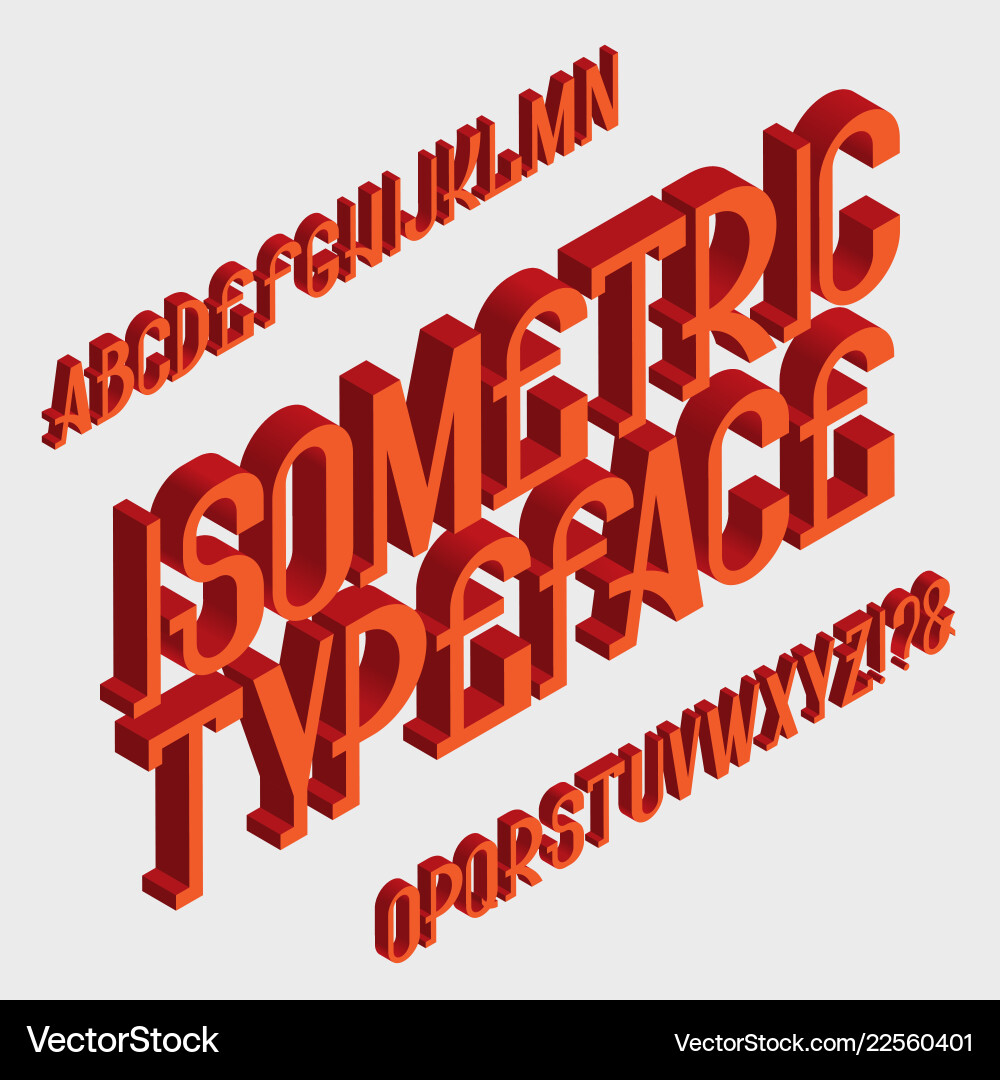 Isometrische Schriftart isoliert englisch 3d Alphabet Isometrische Schriftart isoliert englisch 3d Alphabet vektorbild