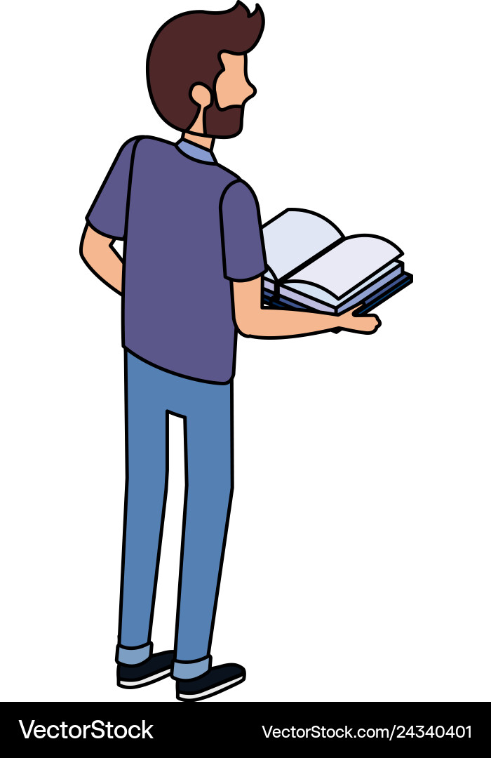 Man with text books Man with text books vector image