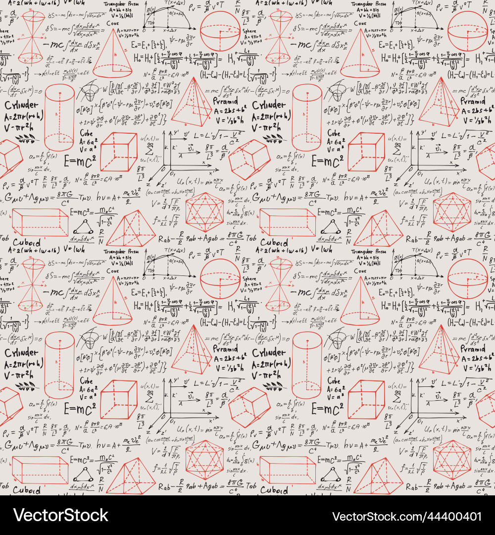 Mathematical Formula Seamless Pattern vector image
