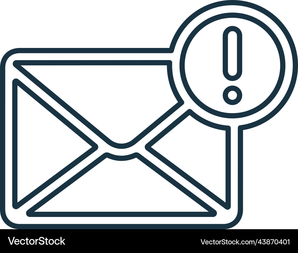 Message alert mail user outline icon line art Vector Image