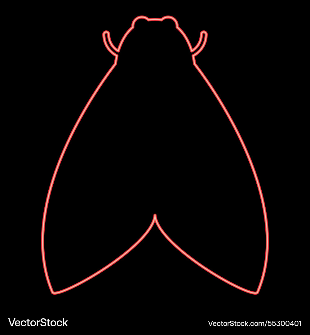 Neon moth butterfly clothing red color image flat Vector Image