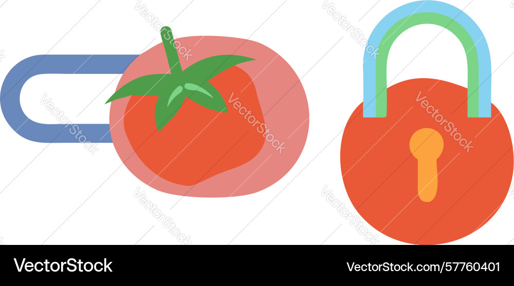 Padlock with tomato icon design generative ai vector image