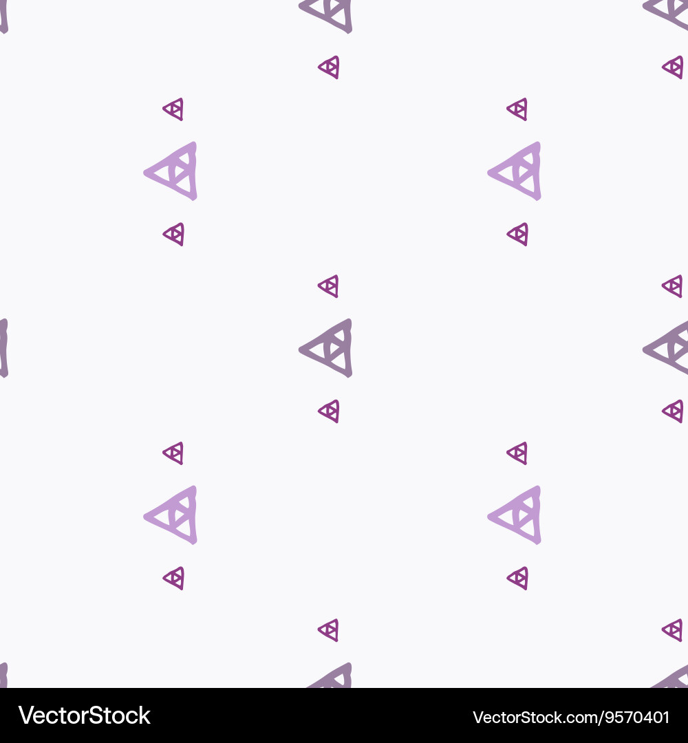 Seamless pattern of colored triangles drawn Vector Image