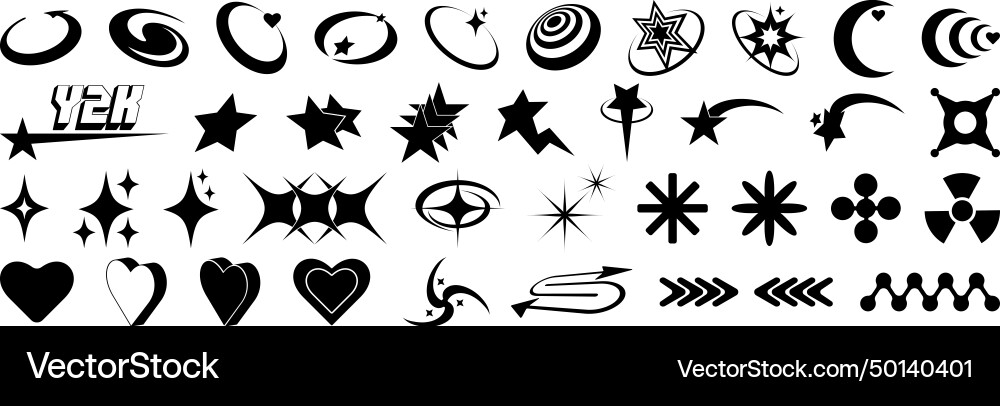 Set of y2k abstract brutalist elements Vector Image
