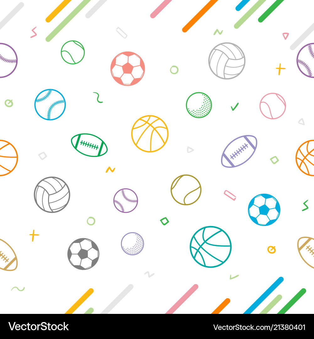 Sport theme seamless pattern background football Sport theme seamless pattern background football vector image