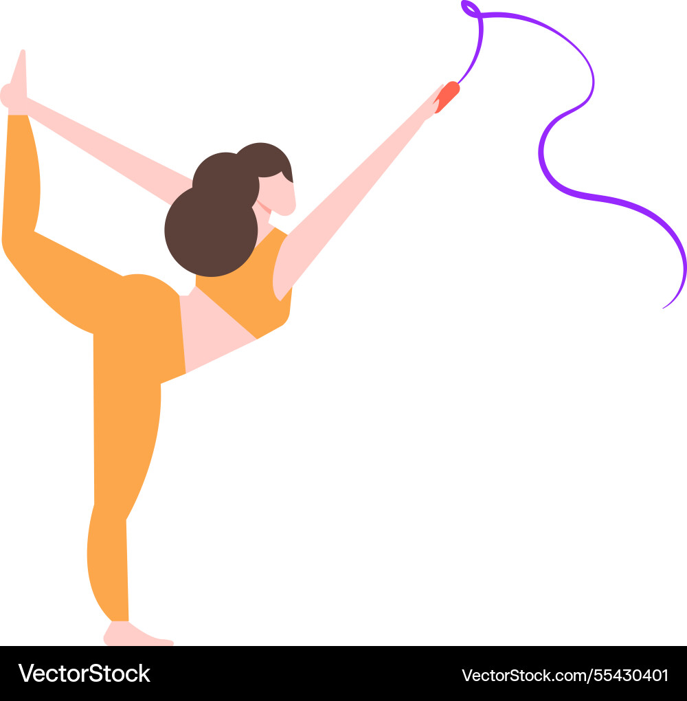 Young woman gymnast performing rhythmic gymnastics Young woman gymnast performing rhythmic gymnastics vector image
