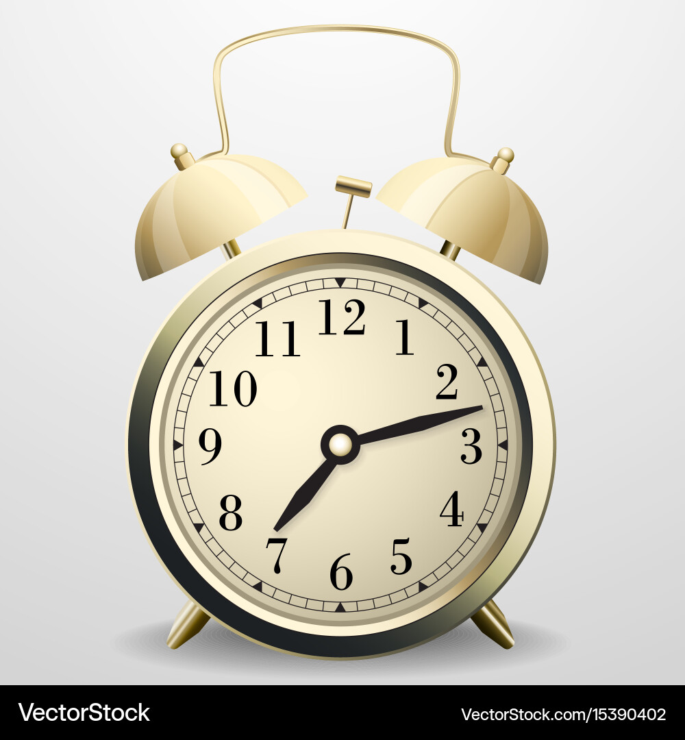Alarm clock mechanical table with arrows vector image