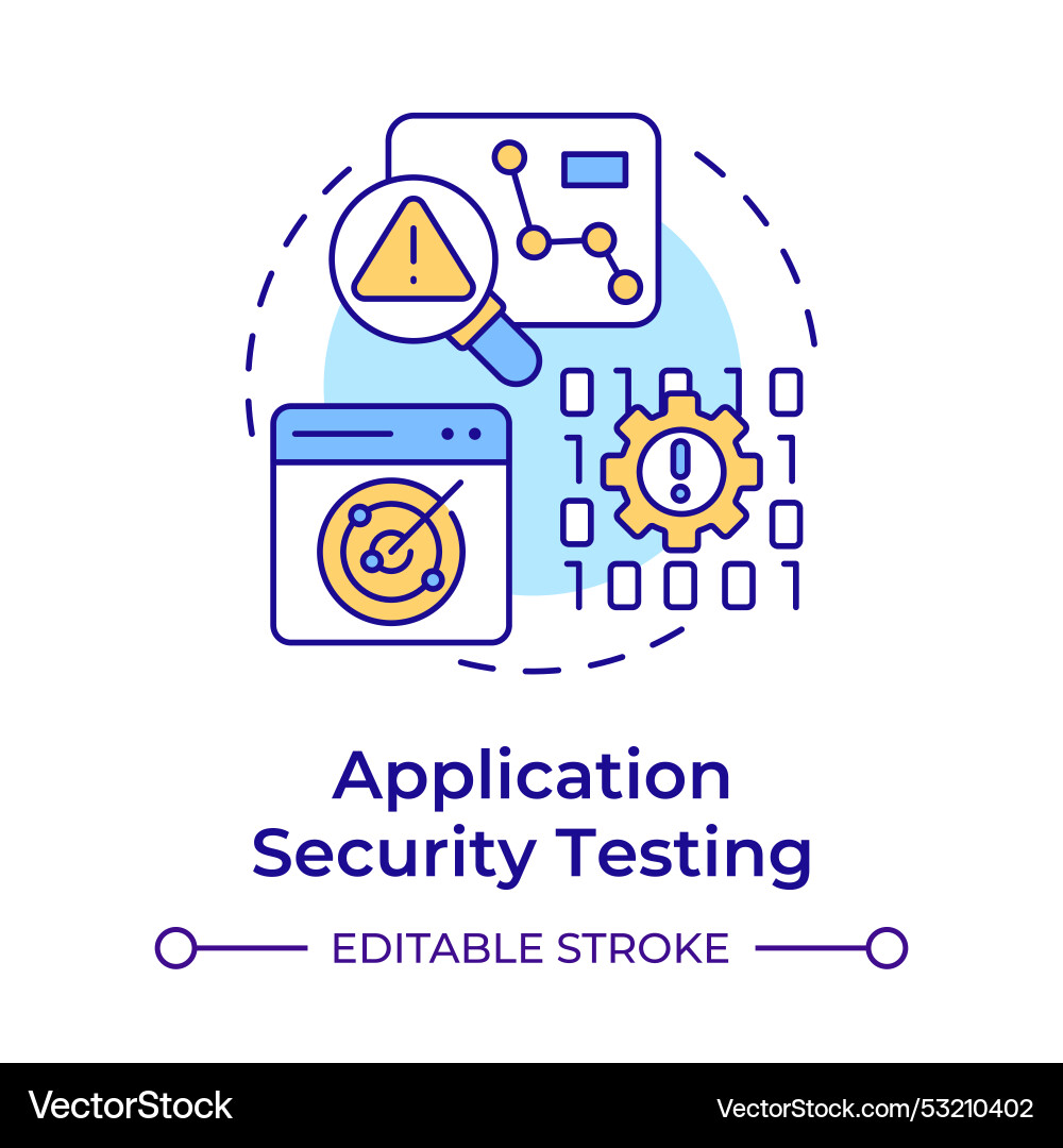 Application security testing multi color concept Application security testing multi color concept vector image