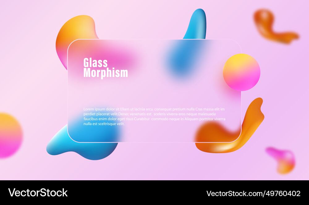 Background in glass morphism style translucent Background in glass morphism style translucent Vector Image