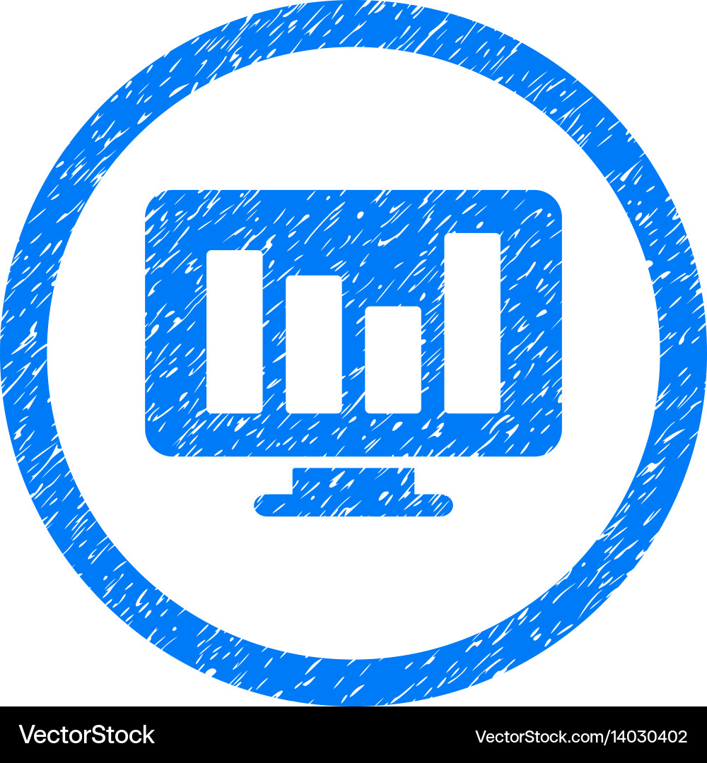 Bar chart monitoring rounded grainy icon vector image