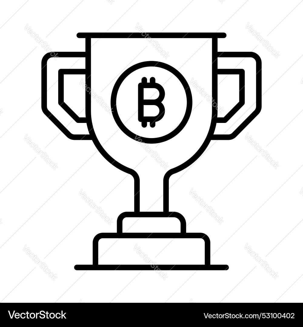 Bitcoin reward in customizable style isolated Vector Image