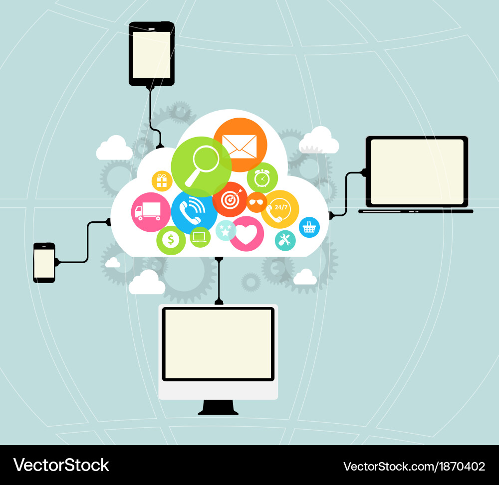 Cloud Computing Devices vector image