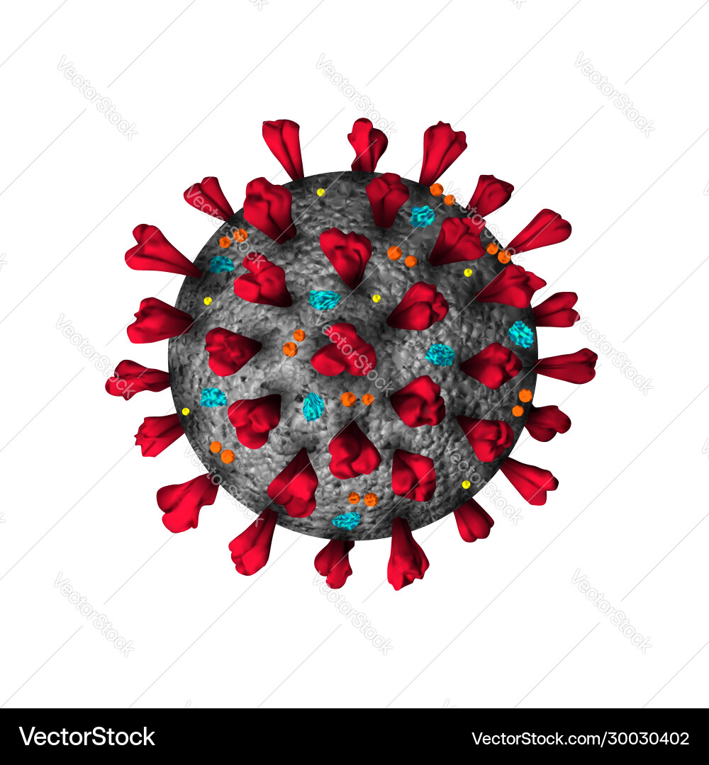Coronavirus 3d realistisches Modell isoliert auf weiß Coronavirus 3d realistisches Modell isoliert auf weiß vektorbild