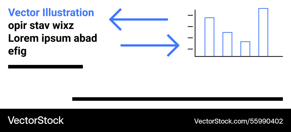 Data visualization with arrows highlighting bar Data visualization with arrows highlighting bar vector image