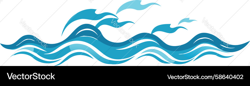 Dynamic Ocean Wave Pattern Vector Image