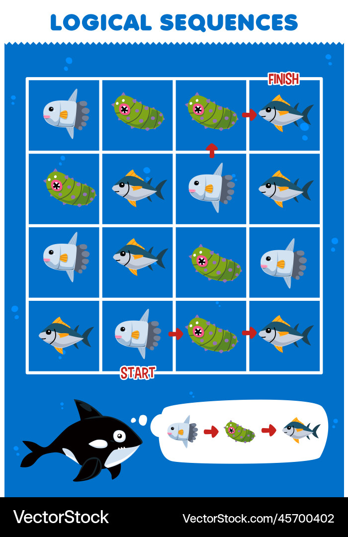 Education game for children logical sequence help Education game for children logical sequence help vector image