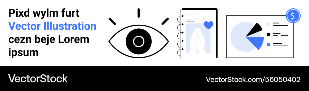 Eye focus overlay with data charts and document Eye focus overlay with data charts and document vector image