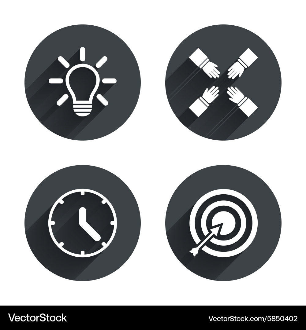 Lamp idea and clock time target aim vector image