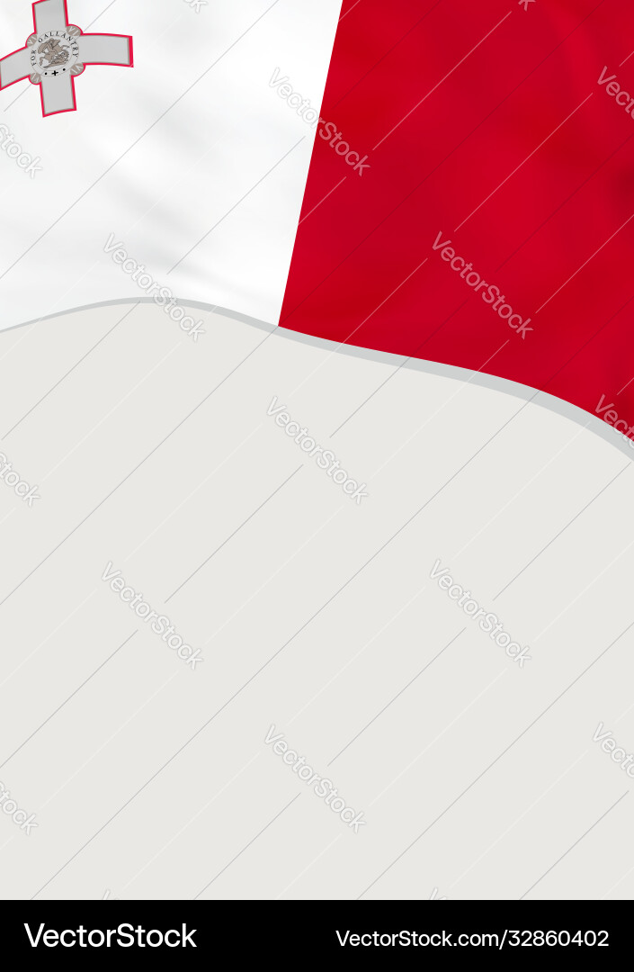 Leaflet design with flag malta template Vector Image