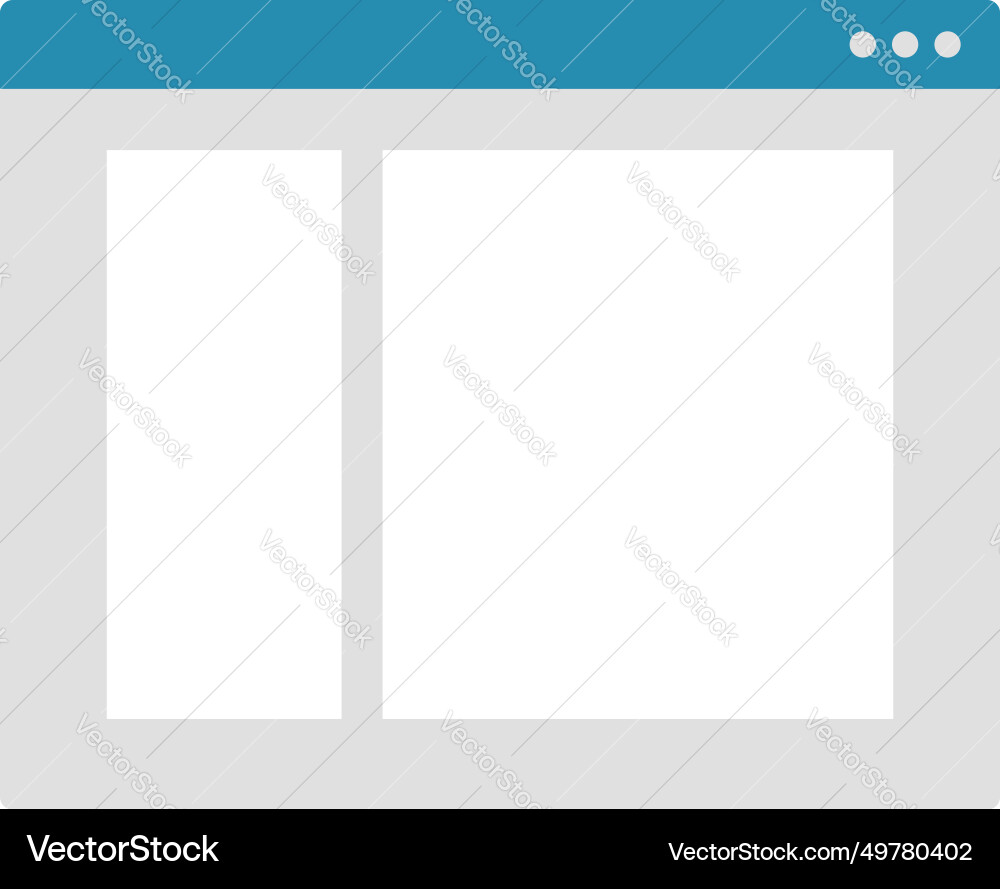 Left sidebar flat website prototype icon Vector Image