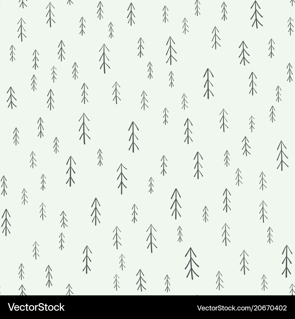 Minimalist Fur Tree Pattern vector image