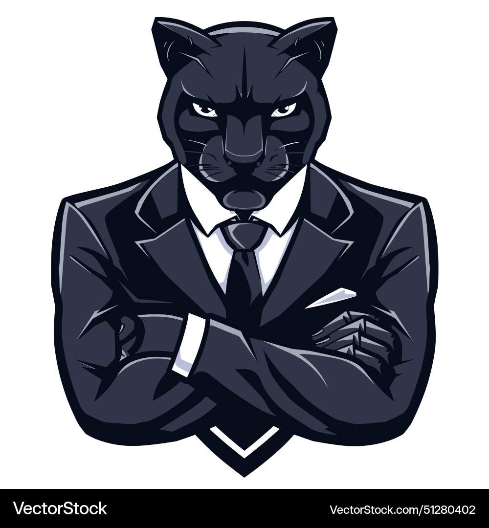 Männer Geschäftsmann Panther in einem Anzug esport logotype Männer Geschäftsmann Panther in einem Anzug esport logotype vektorbild