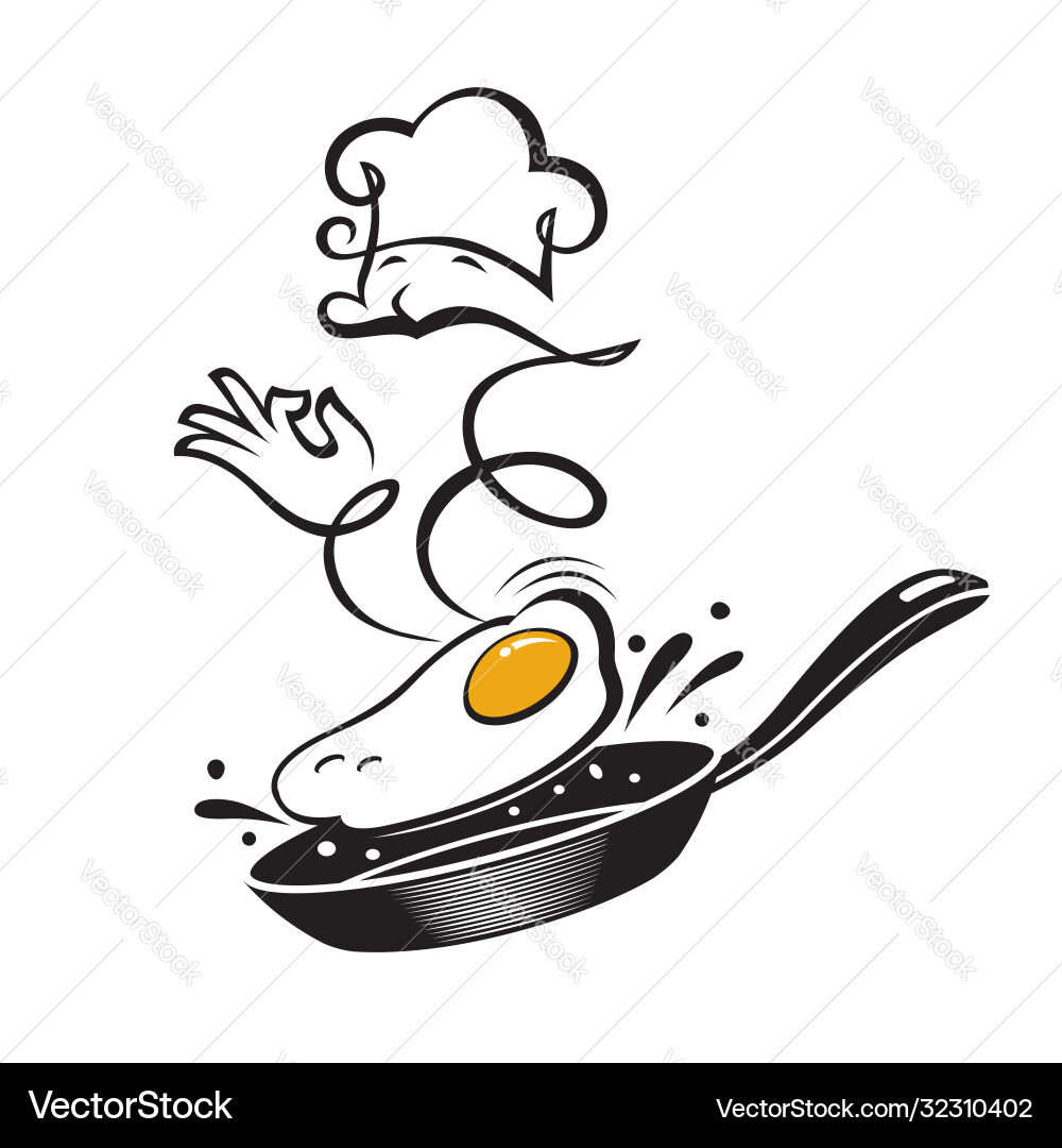 Perfectly Fried Egg on Pan Vector Image