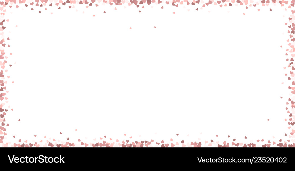 Pink heart love confettis valentines day frame v Pink heart love confettis valentines day frame v vector image