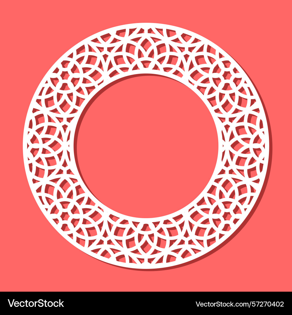 Round frame with geometric pattern Vector Image