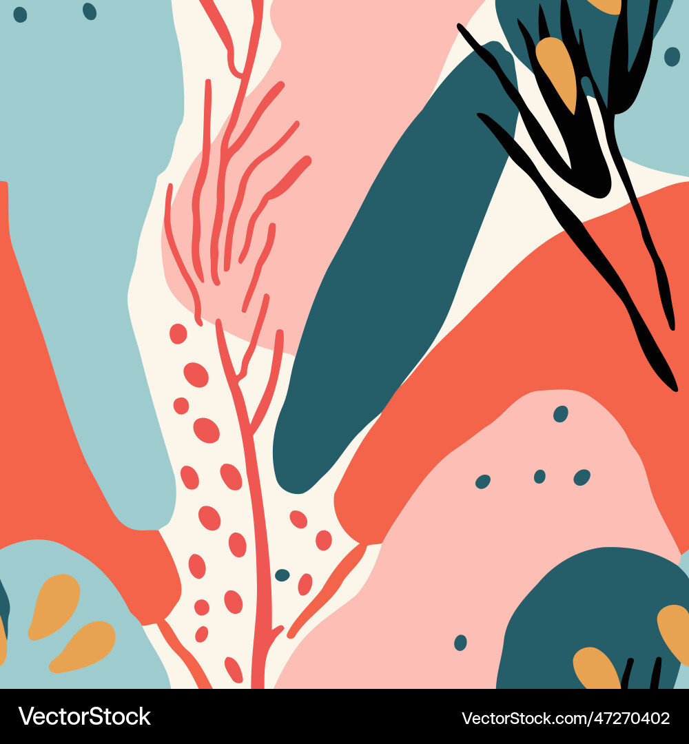 Seamless pattern with hand drawn abstract shapes Seamless pattern with hand drawn abstract shapes vector image