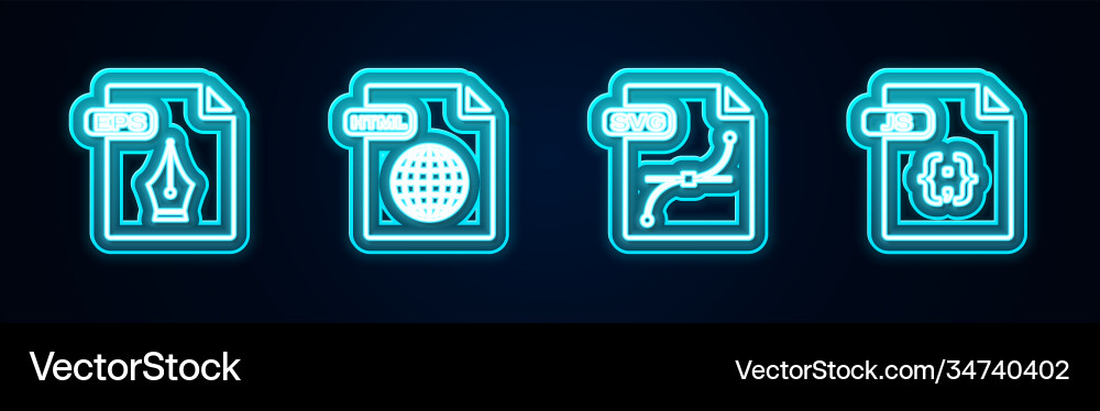 Set line eps file document html svg and js vector image