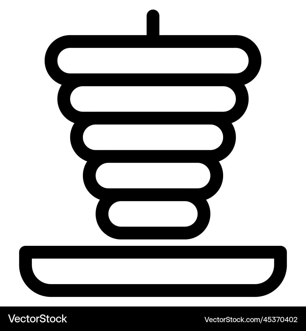 Stack of meat grilled for shawarma Royalty Free Vector Image