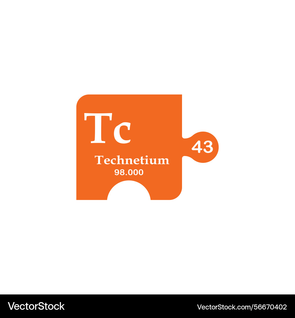 Technetium element symbol Vector Image