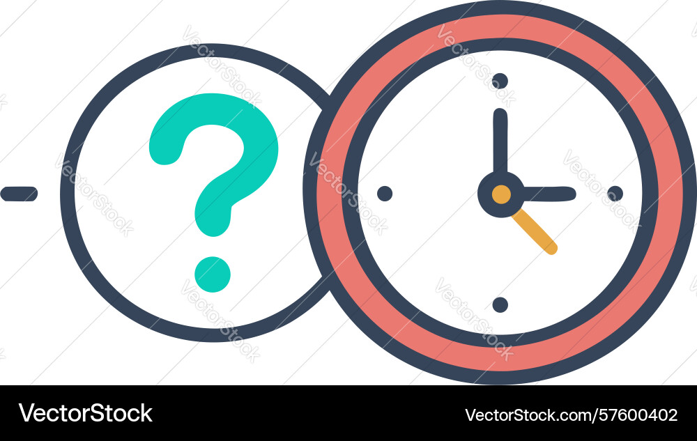 Time reduction query minus question mark clock vector image