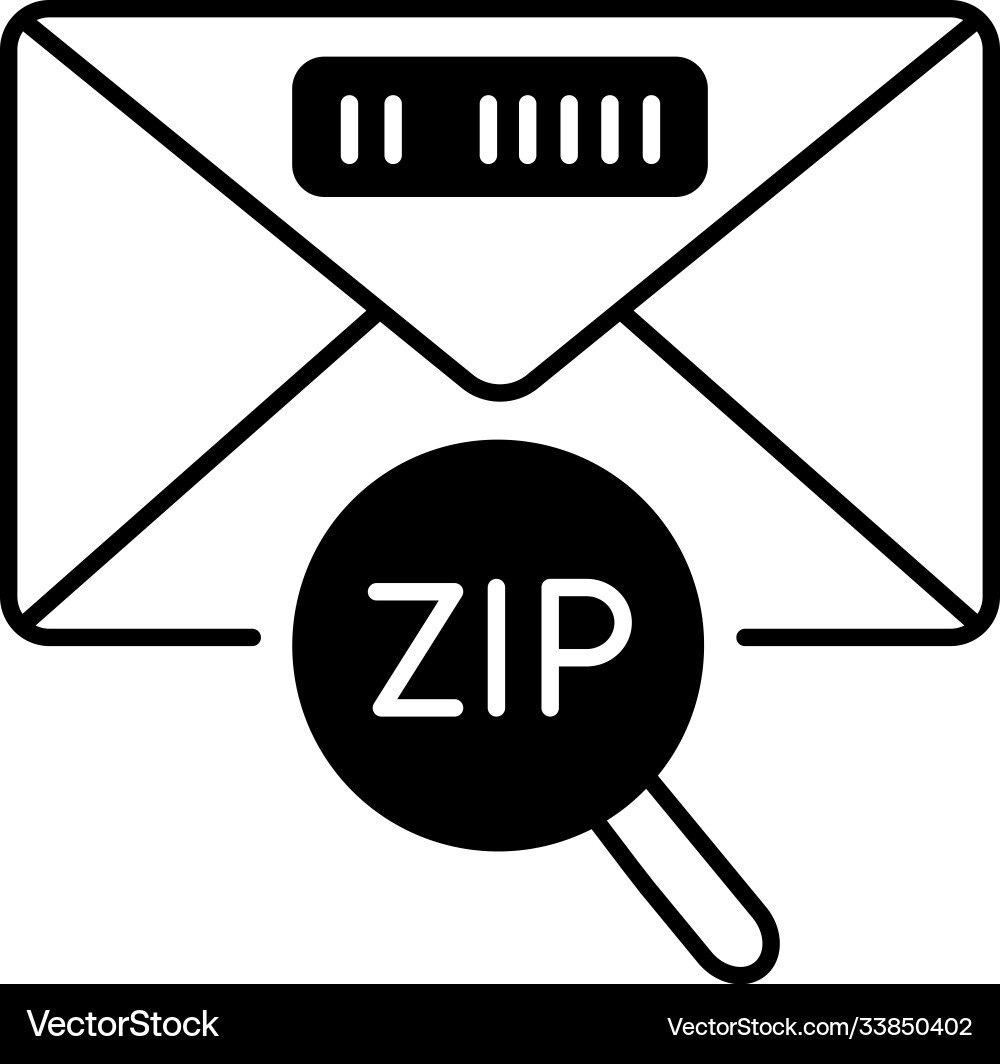Zip code black linear icon Zip code black linear icon vector image