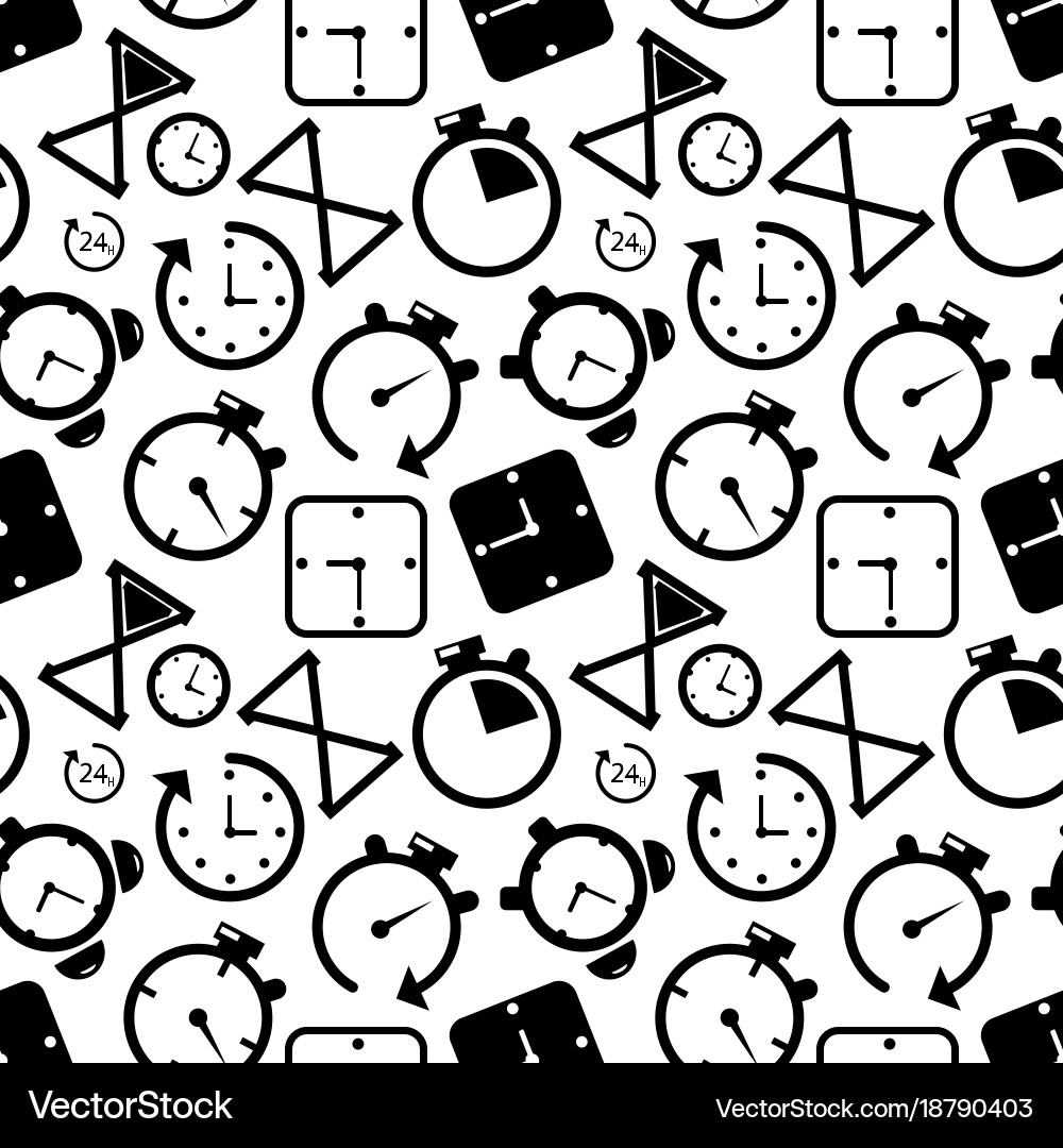 Clock Pattern Seamless Background vector image