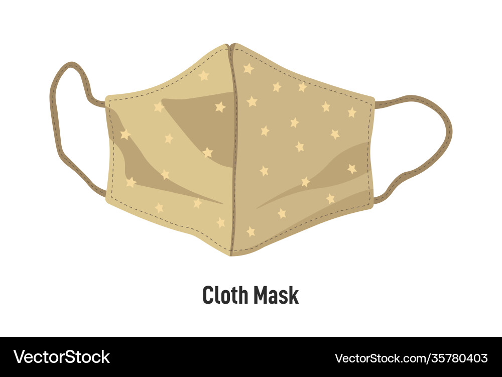 Cloth Face Mask with Straps Vector Image