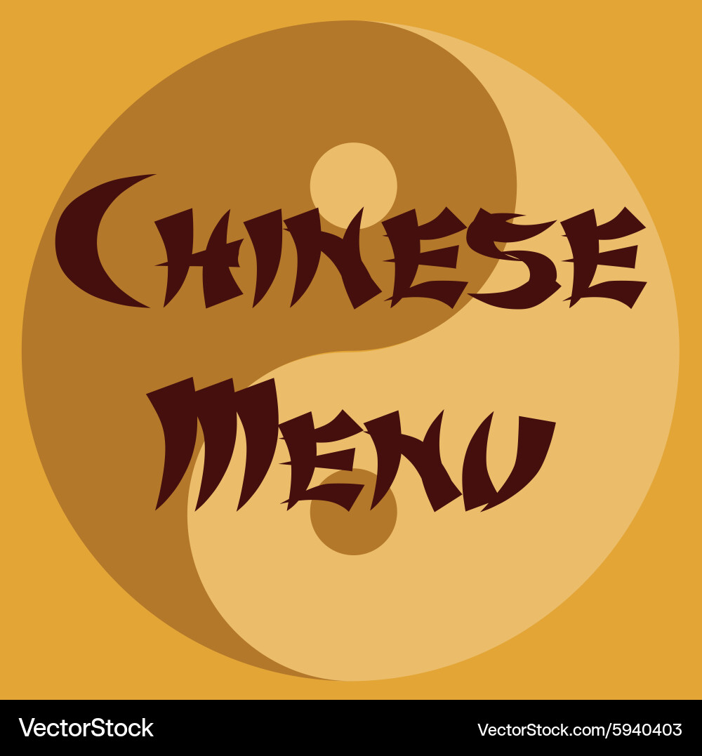Colored chinese menu design with text Vector Image