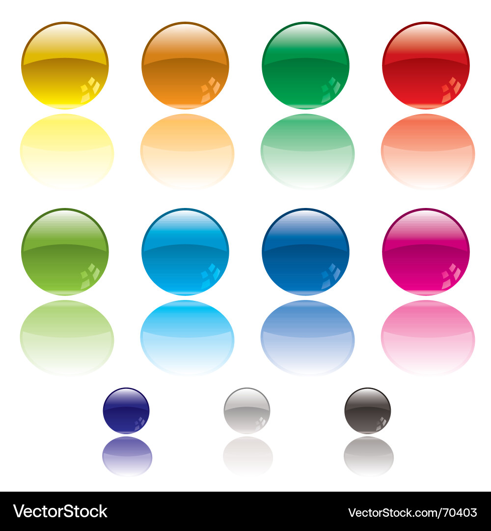 Colorful Circle Icons - Reflection vector image