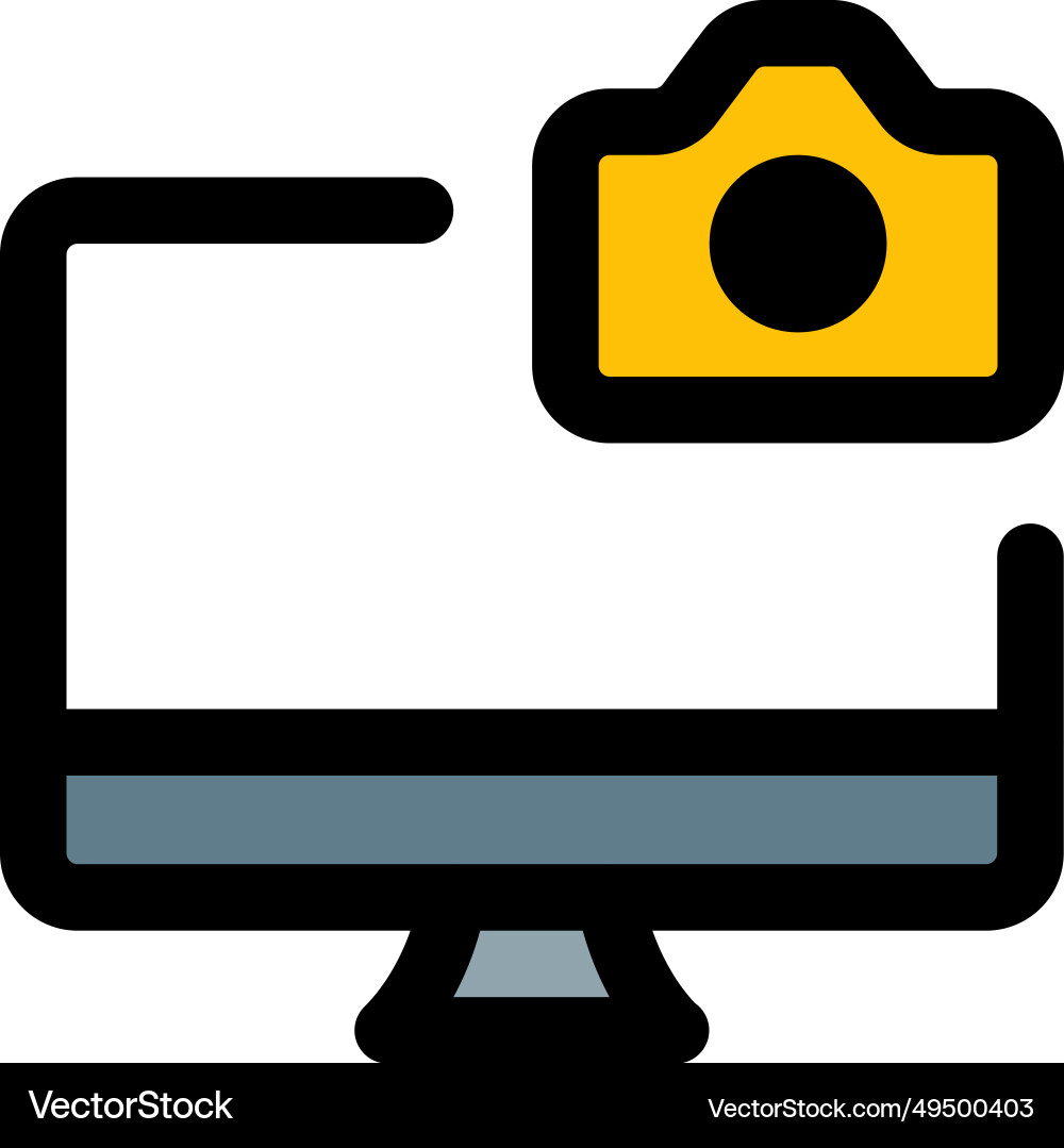 Desktop equipped with a built-in camera Vector Image